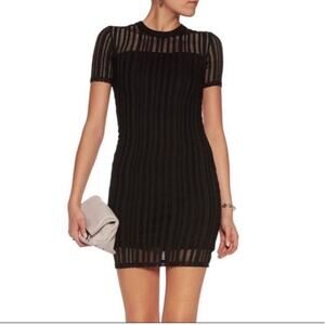 T Alexander Wang Womens size XS Mesh Overlay Sheath Dress Black
